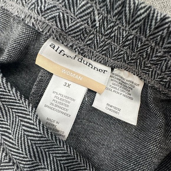 New! Alfred Dunner Classic fit  Pants 3X Polyester Spandex Stretch Black & Gray - Picture 10 of 15